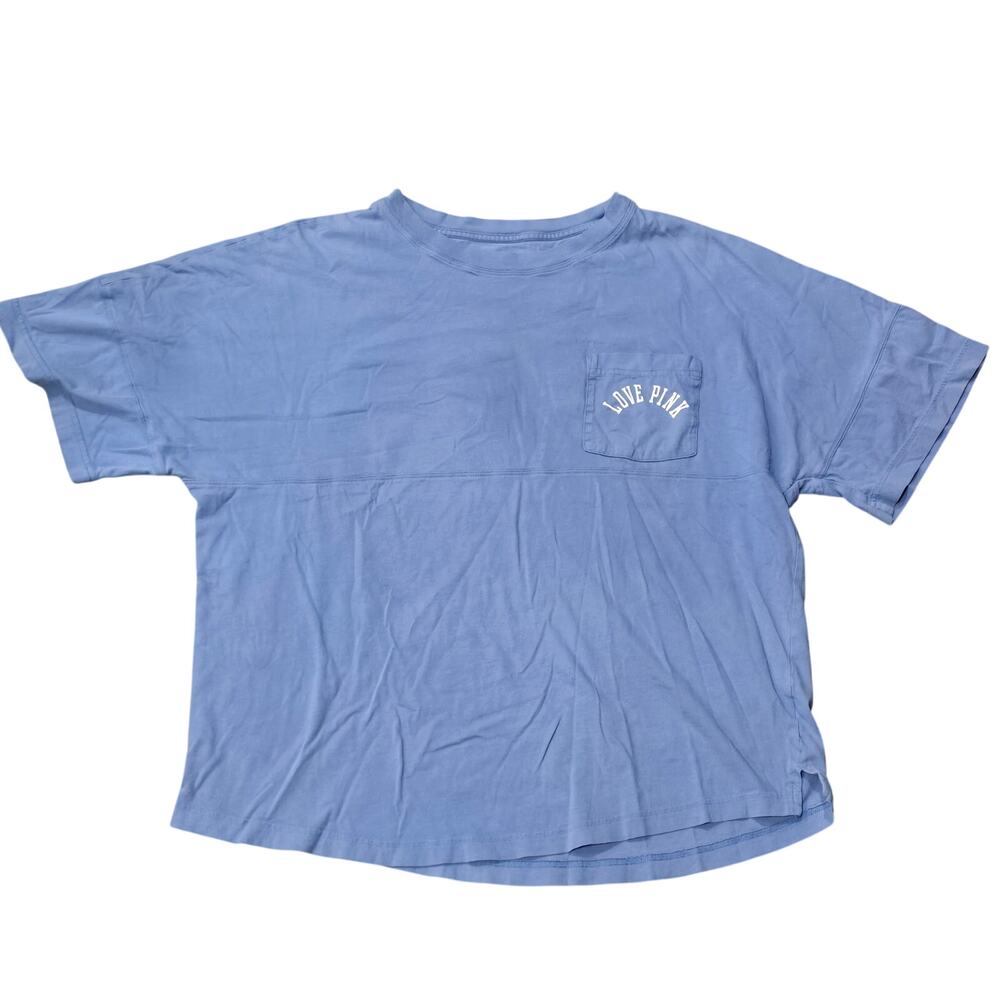 Victoria's Secret PINK Cornflower Blue Pocket Oversized T-Shirt